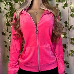 Paris Hilton Vibrant Pink Zip-Up Hoodie🩷